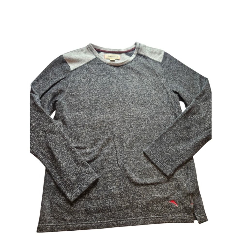 Tommy Bahama Mens Large Gray Heathered LS Marl Crew‎ Neck Pullover Sweatshirt